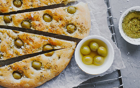 focaccia bread with olives