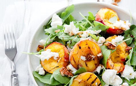 fresh grilled peach salad