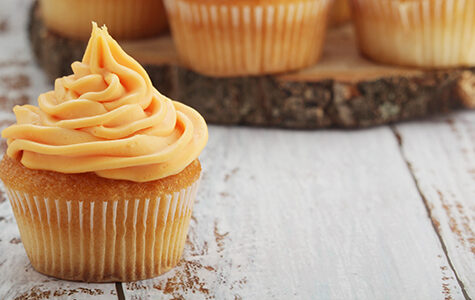 Cupcakes,With,Orange,Icing,On,Top