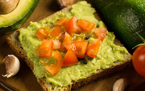 Avocado,Cream,And,Tomato,On,Toast,Bread